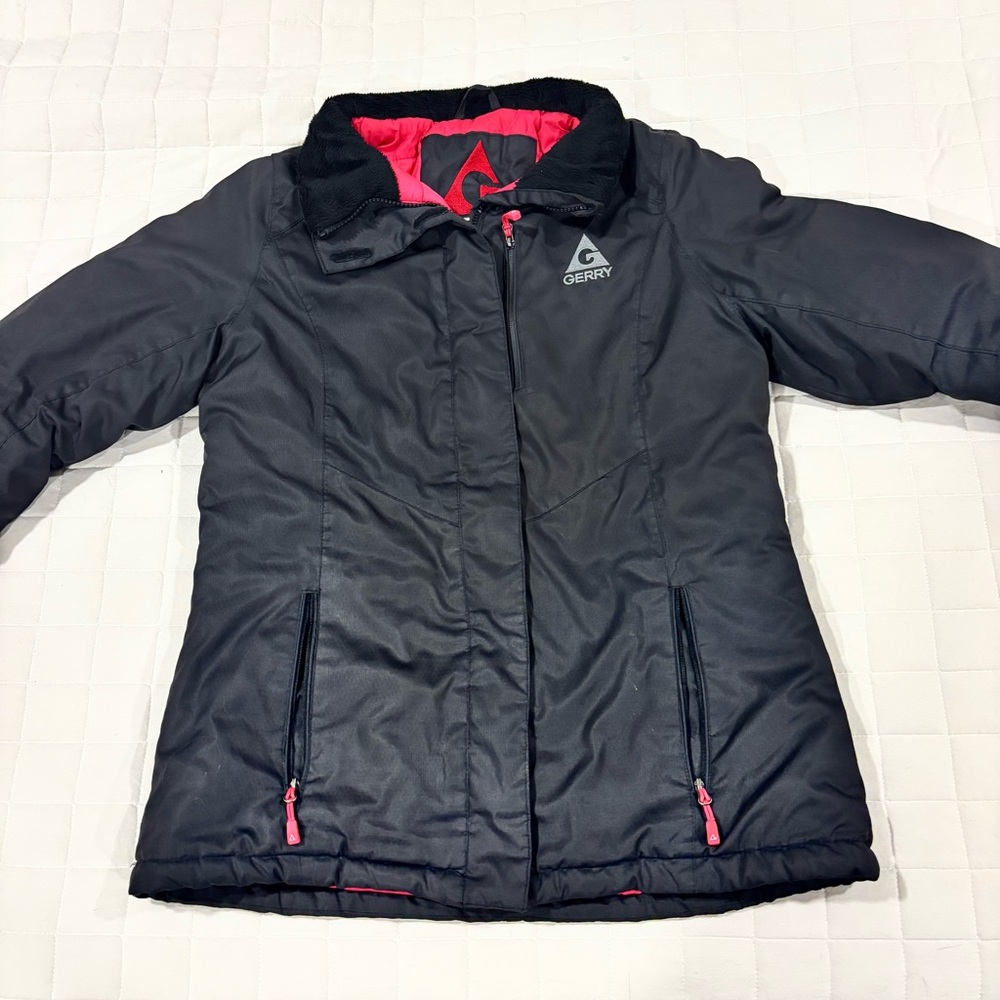 Gerry Women's Winter Ski Jacket Black with Pink Accents Removable Hood Medium - Picture 4 of 16